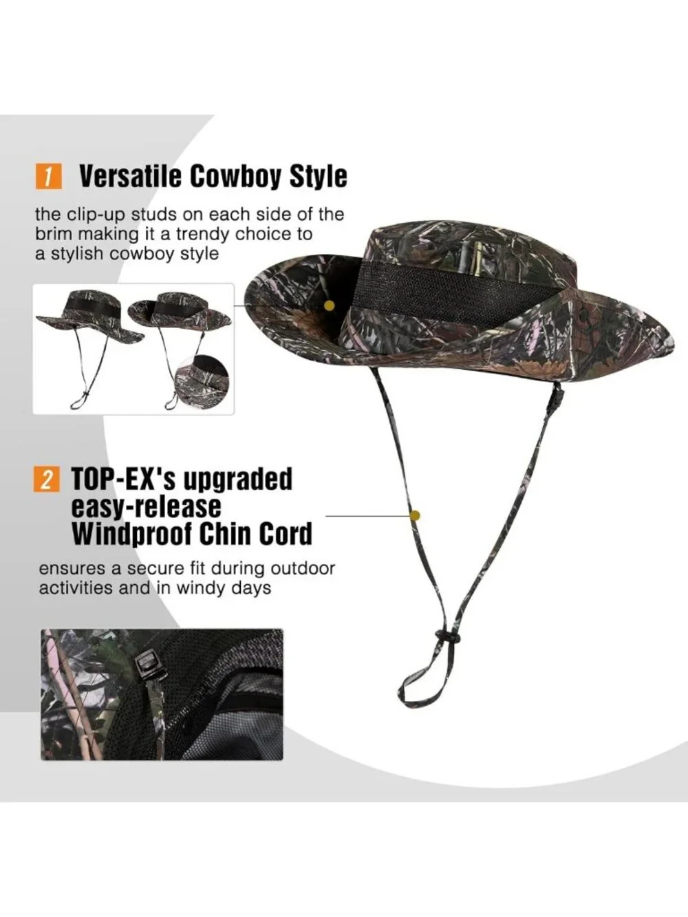 Oversized Waterproof Sun Hat for Big Heads | Wide Brim & Breathable Mesh for